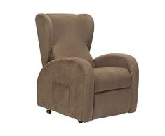 POLTRONE ITALIA Irene1 Poltrona relax Alzapersona Detraibile 19% Kit 4 ruote seduta micromolle poltrona elettrica poltrona per anziani Marrone