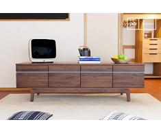 pib - Mobile TV - Credenza bassa in noce Neliö, Elegante contenitore per TV o stoviglie