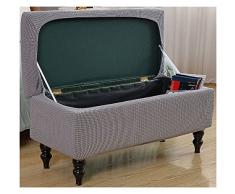ZZDZW Copertura per Cassapanca Contenitore Fodera Panca Poggiapiedi Pieghevole Fodera in Ottomano Fodera per Poggiapiedi Rettangolare,Copri Pouf Poggiapiedi (Color : Light Grey, Size : 31-43in)