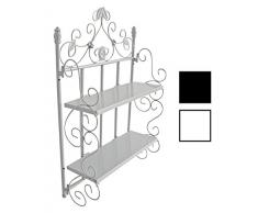 CLP Doppia Mensola da Cucina SISSI Richiudibile – Dispensa a Muro con 2 Ripiani, Stile Rustico I Mensola Cucina Salvaspazio e Portaspezie Stile Shabby Chic I Dispensa Scaffale a Parete in Ferro bianco
