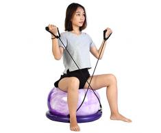 Acptxvh Esercizio Ball 65cm Spesso supplementare Yoga Ball Chair/Aria/Pompa di Maniglie Rope Set, Anti-Burst Resistente Balance Gym Ball Attrezzature per Il Fitness per Lo Yoga, Pilates,Viola
