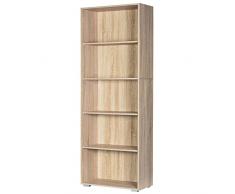 CASARIA Libreria Scaffale Vela 190cm 5 Ripiani Mobile Archiviazione Documenti Ufficio Soggiorno