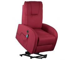 Totò Piccinni Poltrona Relax ADELANTE elevabile elettrica reclinabile massaggiante alza persona (Tessuto Bordeaux)