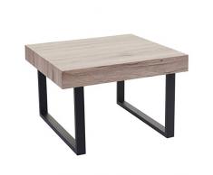 Mendler Tavolino da salotto Kos-C88 legno di pioppo rivestito 60x60x42cm colore rovere