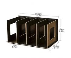 Porta CD Casa, Foxom Creativo DIY Libreria Scaffale, Contenitore DVD / CD e Portaoggetti Trasportabile - Legno - 30,6 * 15,6 * 17 cm / 12,04 * 6,14 * 6,69 inch, Colore: Nero