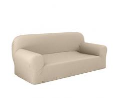 Dreamzie Copridivano Elasticizzato 3 Posti Beige - Certificato Senza Prodotti Chimici, Copridivani in Cotone Riciclato - Protegge Il Divano dalle Macchie - Salvadivano Elastico Prodotto in Europa