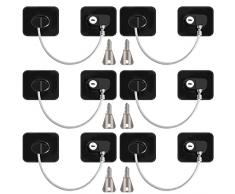 NELXIBI 6 Pezzi Lucchetto Frigorifero, Blocca Ante per Bambini, Blocca Finestre per Bambini con 6 Chiavi, Blocco Finestre Bambini per Armadio, Cassetto, Frigorifero, Credenza