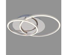 Briloner Leuchten 3228-018 Plafoniera a LED, Dimmerabile, con Funzione Memory, Orientabile, 3200 Lumen, di Colore Alluminio Cromato, Diametro 30 Cm, 40 Watt W, Chrom-Alu