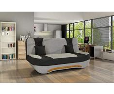 Divano letto matrimoniale clic clac 3 posti con Vano Contenitore Sofa in Tessuto Divanetto - 92x194x95cm FEBA (Grigio Chiaro+Grigio Scuro Sawana 21 + 05)