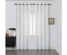 GIRASOLE HOME Coppia Tende Semi Oscuranti Tinta Unita Tenda Leggera per Soggiorno Camera Cameretta Balcone Finestra e Interni 2 Pannelli con Occhielli (Bianco, 140x290cm)