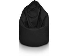 Bepouf Poltrona Sacco Puf Pouf Dimensioni 95x55 Poliestere Pieno (Nero, Baby)