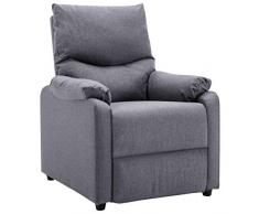 Irfora Poltrona Reclinabile, Poltrona Relax, Poltrona per TV Reclinabile, Poltrona Soggiorno, Poltrona Relax Reclinabile, in Tessuto Grigio
