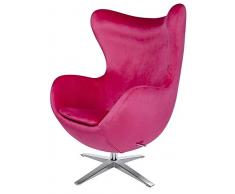 furnigo | Poltrona di design a forma di uovo, riproduzione senza tempo, molti colori, Velvet – Velvet (rosa)