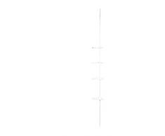 Wenko Easy 3208010100 Mensola telescopica per doccia, 4 ripiani, 8 ganci, altezza max 265 cm, tubo Ø 1,9 cm, colore: Bianco