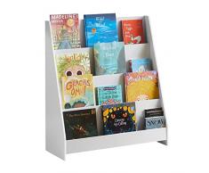 SoBuy Libreria montessoriana per Bambini Scaffale portagiochi Portariviste libreria bambini (Bianco) KMB32-W