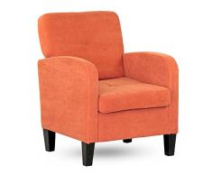 BRIGROS La voglia di fare WeHome - Poltrona Relax, Poltroncina Camera Da Letto In Tessuto, Poltrona Salotto, Poltrona Camera Da Letto, Arredamento Casa, Arredo Salotto, Cucina, Soggiorno (Arancione)