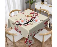 PartyUnix Tovaglia rotonda giapponese floreale fiore di ciliegio – 151 cm x 154 cm – perfetta per tavoli da buffet, feste a prezzi accessibili