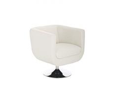 CLP Poltrona Lounge Colorado V2 In Similpelle I Poltrona Girevole 360° Imbottita Con Braccioli I Poltrona Lounge Relax Bar, Colore:bianco