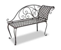 Lingjiushopping metal Garden chaise lounge marrone antico scroll-patterned colore: marrone antico modello: scroll