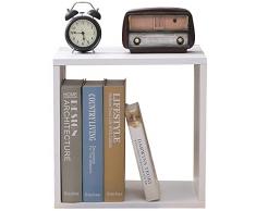 Etnicart Cubo arredo portaoggetti Libreria Scaffale Bianco 35x30x35 Legno MDF mensola scaffale Design Ufficio Ingresso Soggiorno