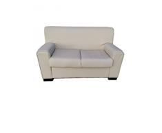 Divano funzionale rivestimento in ecopelle BEIGE 145 CM a 2 posti