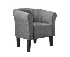 [en.casa] Poltrona 70 x 70 x 58 cm Poltrona Conchiglia Tessuto Grigio Scuro