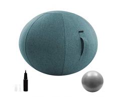 Ball Chair seduta con coperchio e pompa, ergonomico Esercizio Yoga Ball per ufficio e casa Muscle Training Fitness, Parto in gravidanza Palla allenamento,55cm-Blue