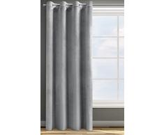 Tenda in velluto, con occhielli, in velluto, 140 x 250 cm, colore: rosa (argento)