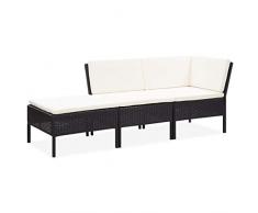 Goliraya 3 pz Set Divani da Giardino con Cuscini Divano Modulare in Rattan Set Divani da Esterno Mobili da Pranzo per Esterno Disponibile in Tanti Colori Diversi