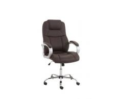 CLP Poltrona Ufficio in Similpelle APOLL XL - Sedia da Scrivania Ergonomica I Sedia da Pc Girevole con Meccanismo Oscillante I Poltrona Direzionale con portata max 150 kg, con braccioli, ruote antiattrito marrone