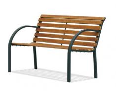 GARDEN friend Panca Parco Materiale Acciaio E Legno, Multicolore, 65 x 125 x 7 Cm