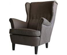 Tuoni Julia Poltrona Salotto/Soggiorno TV, in Eco-Nabuk, Tortora, 84x102x103 cm