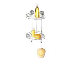 Wenko 20885100 Vacuum-Loc - Scaffale d'angolo a 2 piani, 24 x 15 x 42 cm