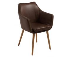 AC Design Furniture 59099 Poltrona Trine, Seduta / Schienale in Similpelle Pu Vintage Cioccolato, 58 x 58 x 84 cm