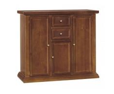 Mar.c.a. Design - Credenza Soggiorno Legno di Pioppo Noce Scuro Elegante, Mobile Arte Povera con 3 Ante e 2 Cassetti Made in Italy - Misura 100x40x85