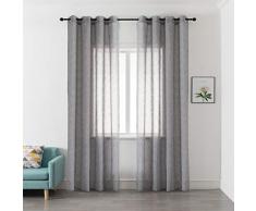 GIRASOLE HOME Coppia Tende Voile Semitrasparenti Effetto Lino Tenda per Soggiorno Camera Balcone Finestra e Interni 2 Pannelli con Occhielli (Grigio, 140x290cm)