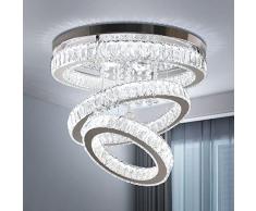 Finktonglan lampadario di cristallo moderno LED lampadario di cristallo a soffitto ad anello per camera da letto sala da pranzo soggiorno 6500K bianco freddo