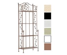 CLP Étagère in Ferro Verniciato Arona I Scaffale Espositore Cucina Richiudibile I Scaffale Salvaspazio 4 Ripianti I Scaffale Deco Shabby, Colore:Bianco Crema