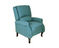 Cribel Relax Jerry Poltrona, Reclinazione Manuale, con Poggiapiedi, Blue, 106 x 81.5 x 78 cm