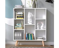 Cozy Castle Scaffale bianco versatile libreria con 8 scomparti aperti a cubo, design anti-ribaltamento, per cameretta dei bambini, ufficio