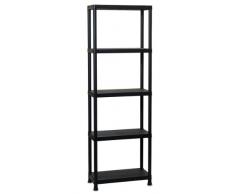 Scaffale in plastica Toomax Universal 63-5, dim.60x30x180h cm, portata per ripiano 25 kg, 5 ripiani, certificato TUV.