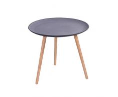 Cribel Modello Sharm Plus Tavolino in Legno con Piano Effetto Cemento e Gambe in faggio, Altezza 50 cm