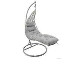 Stilé Collection Poltrona SOSPESA in Alluminio E HULARO Amaca Cuscino per Giardino e Veranda (Grigio)