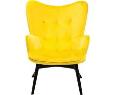 Kare Vicky Velvet Poltrona lounge in velluto, con struttura in legno scuro