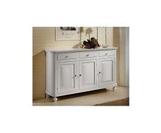 Estea Mobili - MOBILE BASE CREDENZA NAPOLETANA 3 ANTE ARTE POVERA COLORE BIANCO LACCATO - 121104721319 - come foto