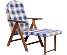 POLTRONA SEDIA SDRAIO AMALFI CON PROLUNGA LEGNO REGOLABILE 4 POSIZIONI IMBOTTITO 105 CM SOGGIORNO CUCINA SALONE DIVANO 380090