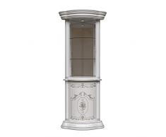 Interdesign24 Barock - Vetrinetta angolare a 2 Ante, Colore: Bianco/Argento