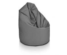 Bepouf Poltrona Sacco Puf Pouf Dimensioni 95x55 Poliestere Pieno (Grigio, Baby)