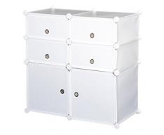 homcom Armadio Modulare Scarpiera in Plastica Guardaroba Scaffale Portascarpe 75×37×73cm Bianco
