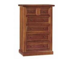 Cassettiera, arte povera, in legno massello e mdf con rifinitura in noce lucido - Mis. 63 x 37 x 98